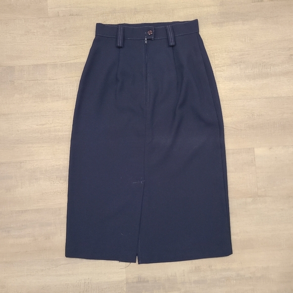 Vintage Lloyd Sportwear Navy Blue Long Pencil Skirt - Picture 2 of 8